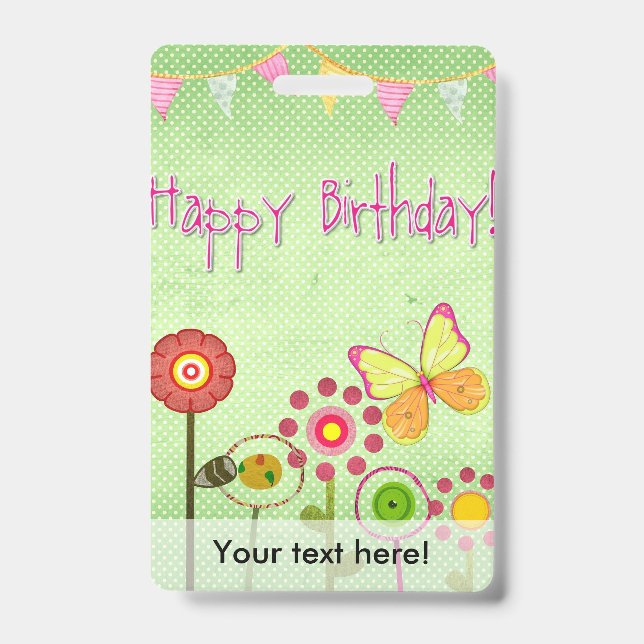 Happy Birthday ID Badge (Front)