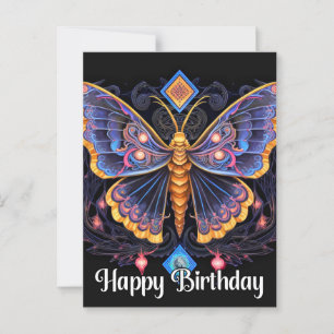 Happy Birthday Imaginative Butterfly Design Postcard