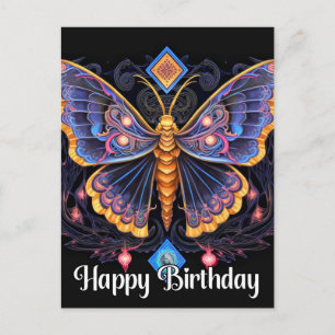 Happy Birthday Imaginative Butterfly Design Postcard