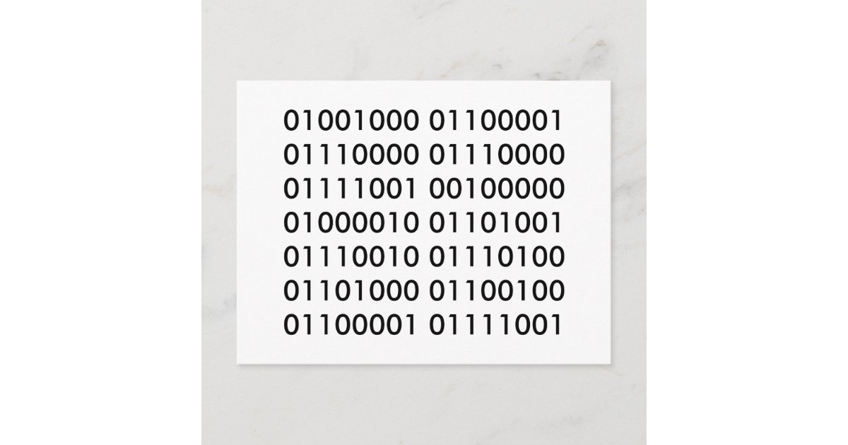 Happy Birthday In Binary Code Postcard Zazzle Happy Birthday In Binary Code Postcard Zazzle