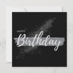 happy birthday in black thank you card