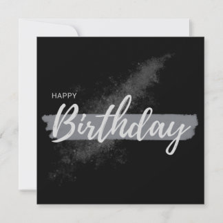 happy birthday in black thank you card