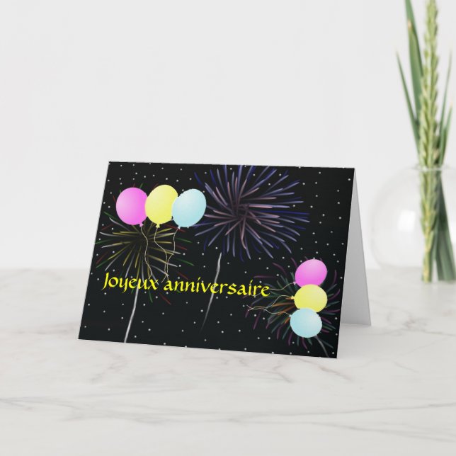 Happy birthday in French Card (Front)