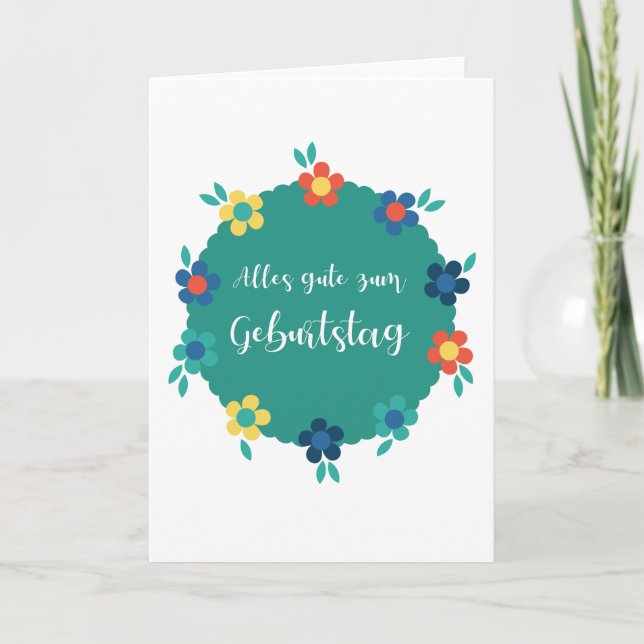 Happy Birthday in German Card (Front)