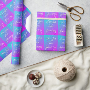 Happy Birthday In German Wrapping Paper