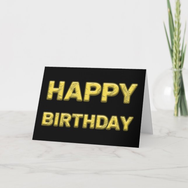 Happy Birthday in gold! Card (Front)