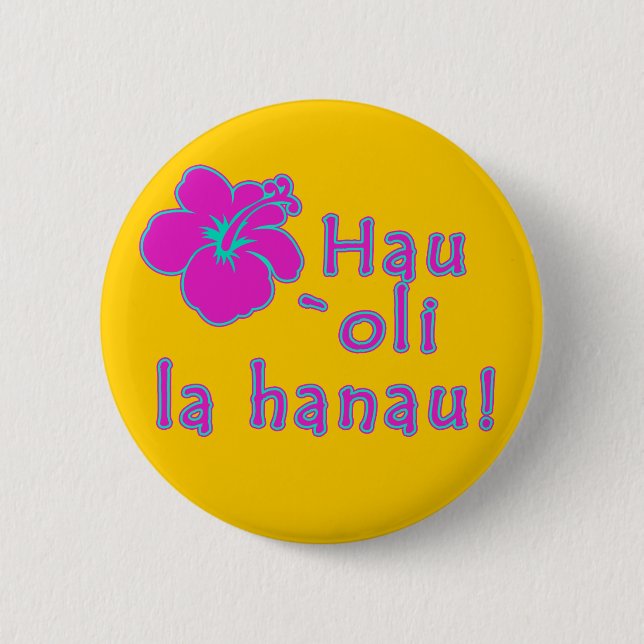 Happy Birthday In Hawaiian 6 Cm Round Badge (Front)