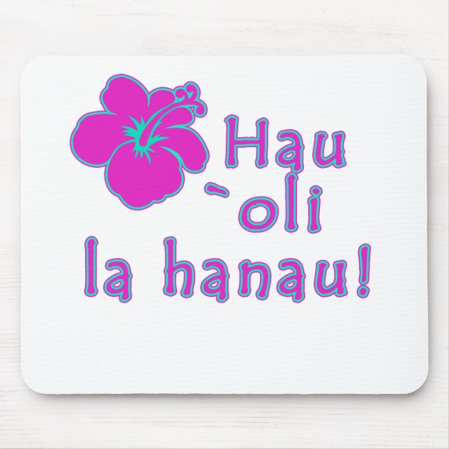 Happy Birthday In Hawaiian Mouse Mat (Front)