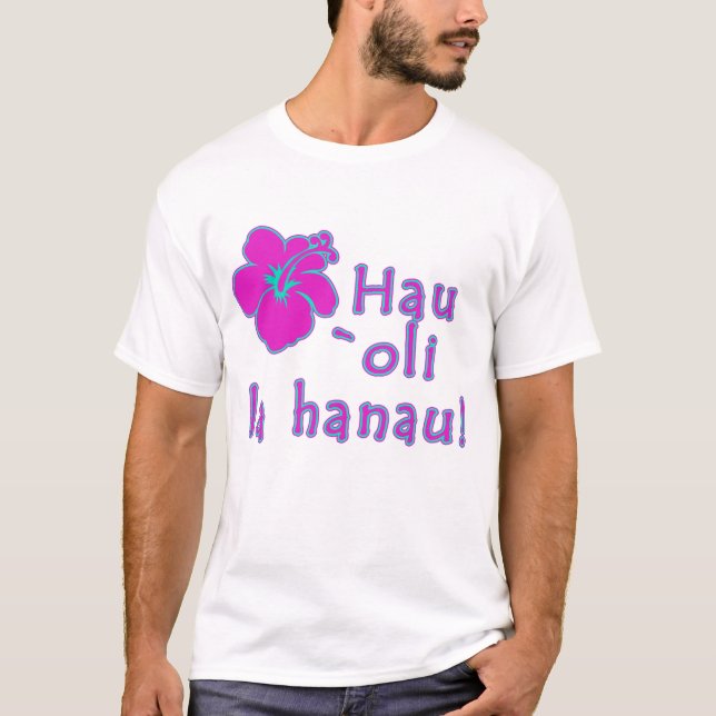 Happy Birthday In Hawaiian T-Shirt (Front)