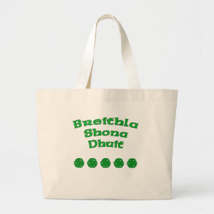 Happy Birthday In Irish Large Tote Bag