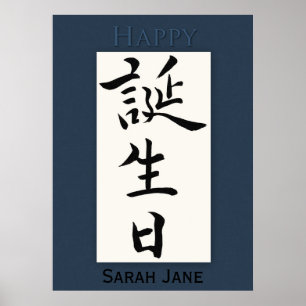 Happy Birthday in Japanese Poster