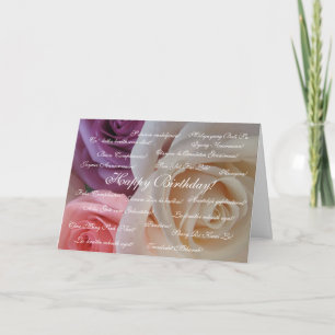 Happy Birthday in many languages Card