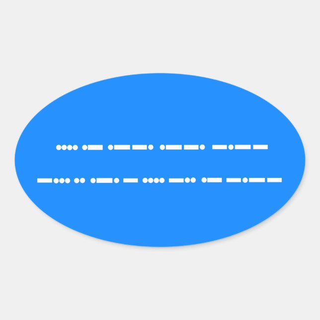 Happy Birthday in Morse Code Oval Sticker (Front)