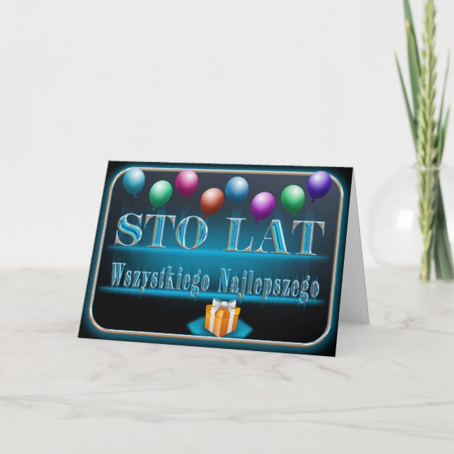 Happy Birthday in Polish Card (Front)