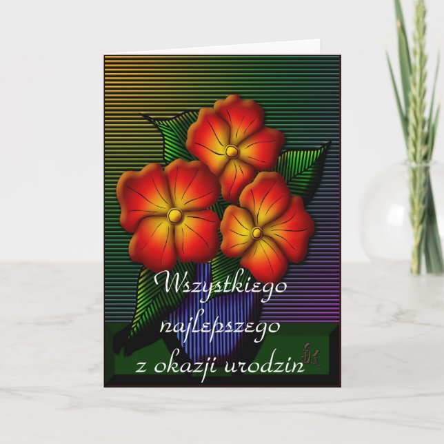 Happy Birthday in Polish Card (Front)