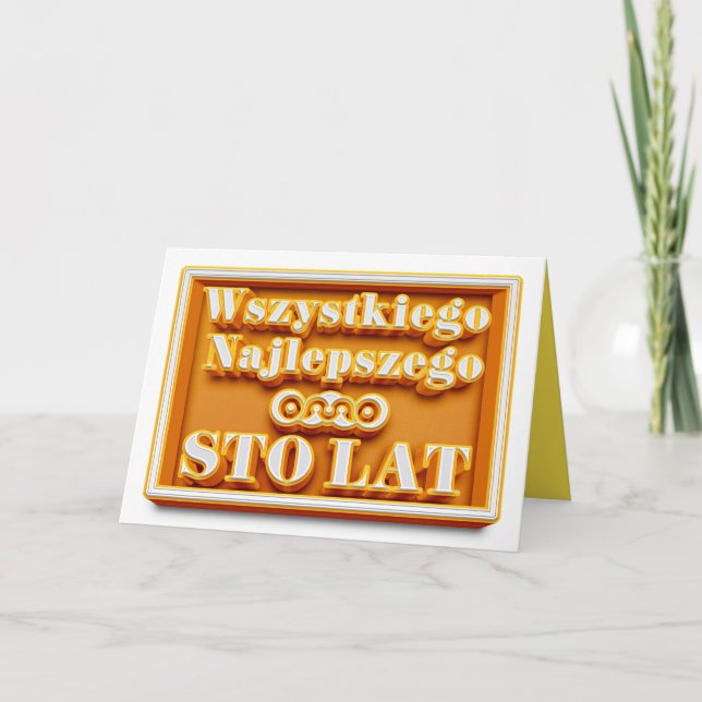 Happy Birthday in Polish Card (Front)
