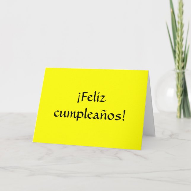 Happy Birthday in Spanish! Card (Front)