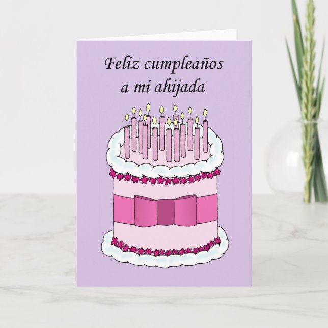 Happy Birthday In Spanish for Goddaughter Card (Front)