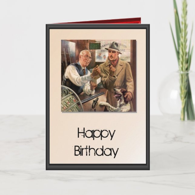 Happy Birthday - In the hunting and fishing store Card (Front)