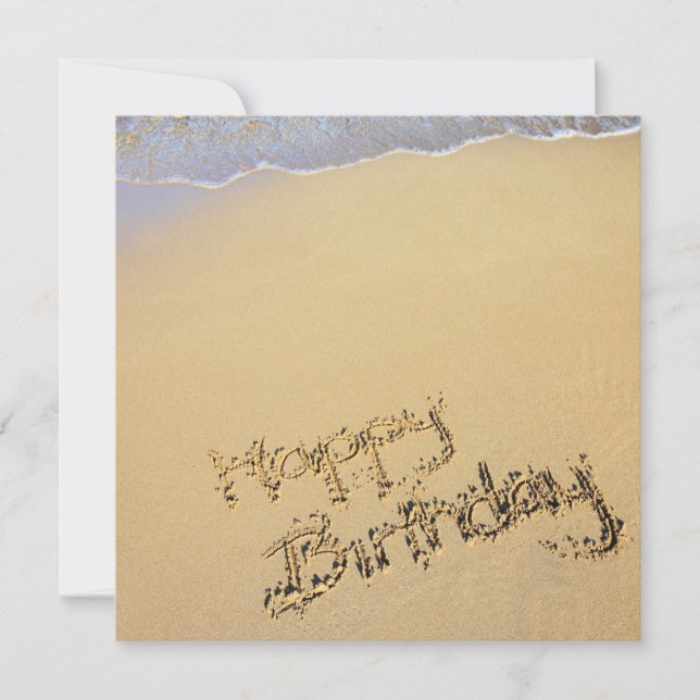 Happy Birthday in the Sand Invitation (Front)