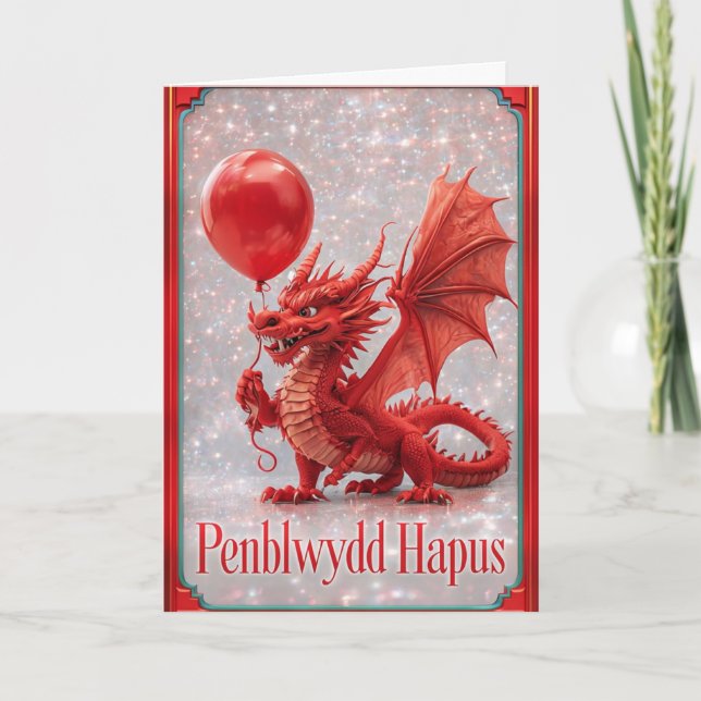 Happy Birthday in the Welsh language Card (Front)