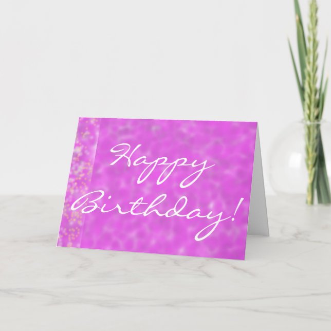 Happy Birthday in Wysteria Blooms Greeting Card (Front)