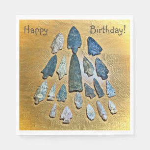 Happy Birthday Indian Arrowhead Napkin