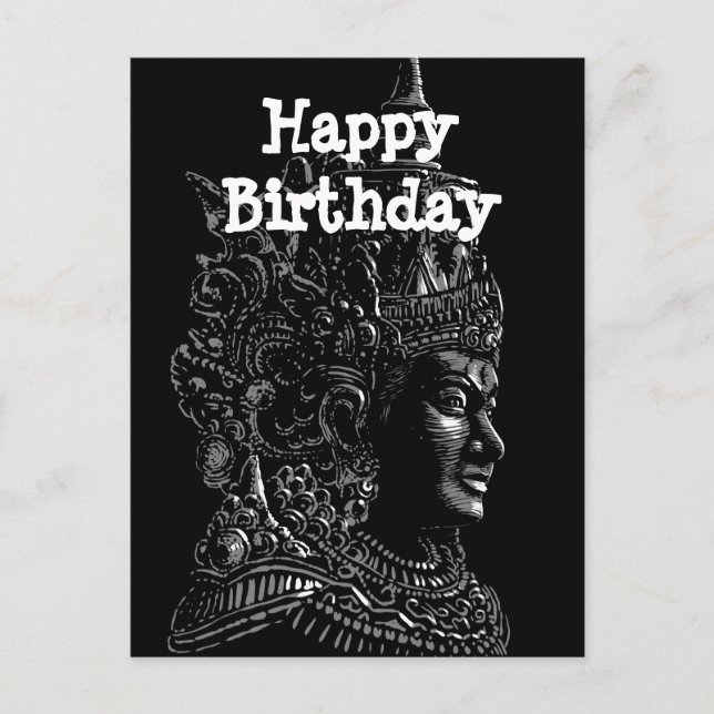 Happy Birthday indian sculture Postcard (Front)