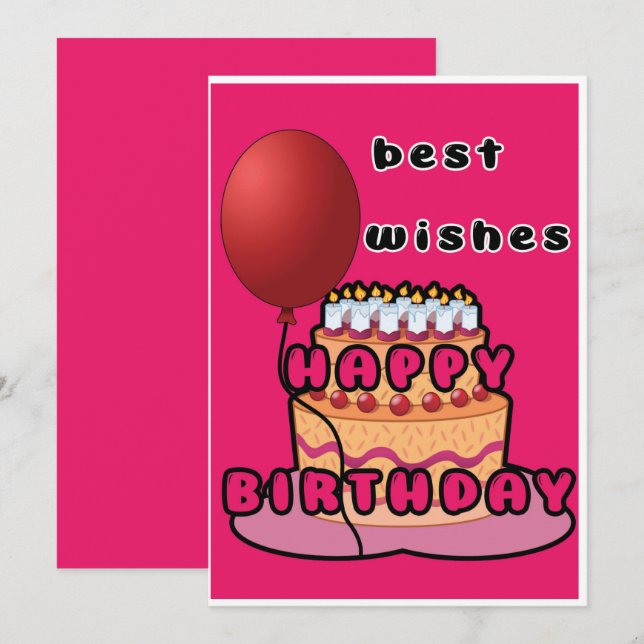 happy birthday invitation (Front/Back)