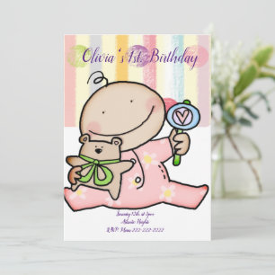 Happy Birthday Invitation Baby Girl