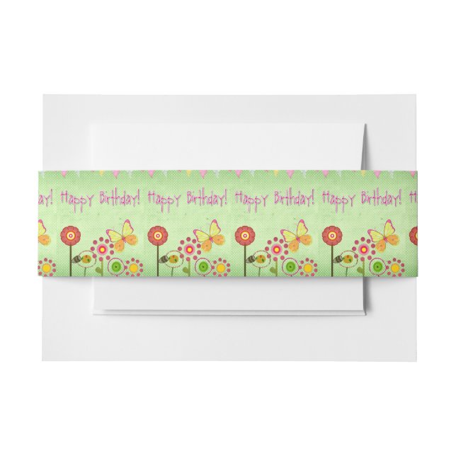 Happy Birthday Invitation Belly Band (Front Example)