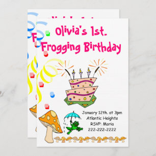 Happy Birthday Invitation Frogging First Wild One 