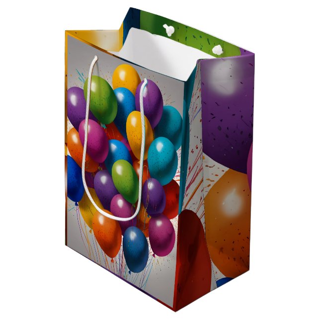 Happy Birthday Invite  Medium Gift Bag (Front Angled)