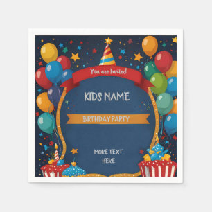 Happy Birthday Invite Napkin