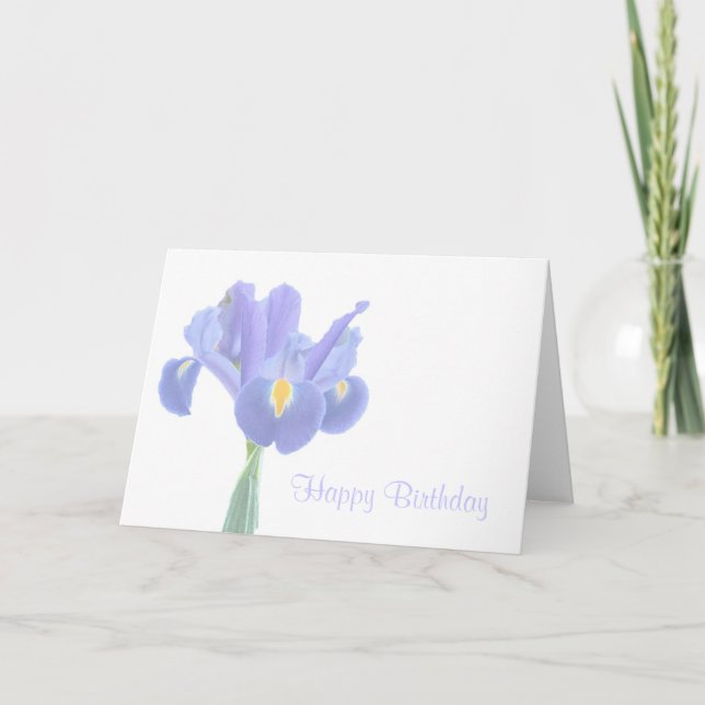 Happy Birthday  Iris Greeting Card (Front)