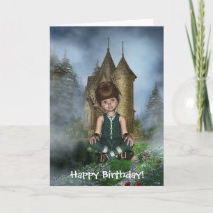 Happy Birthday Irish Elfin Hollie Card
