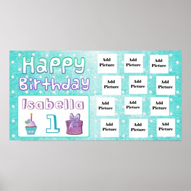 Happy Birthday Isabella Personalised Photo Poster (Front)