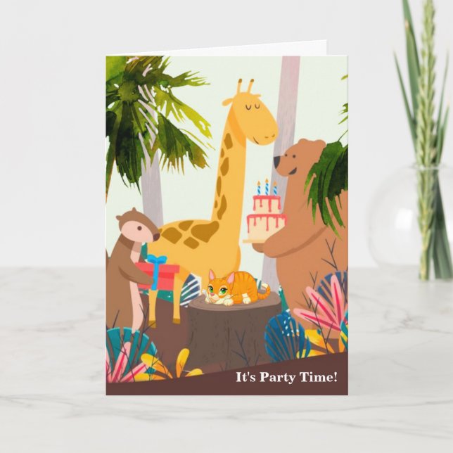 Happy Birthday It's Party Time Card (Front)