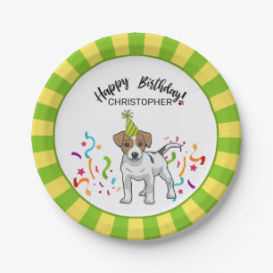 Happy Birthday Jack Russell Terrier Dog Party Paper Plate