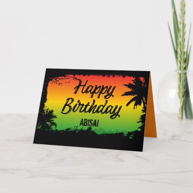 Happy Birthday Jamaican Rasta Card (Front)