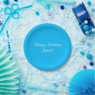 Happy Birthday (James) Name Here Paper Plate