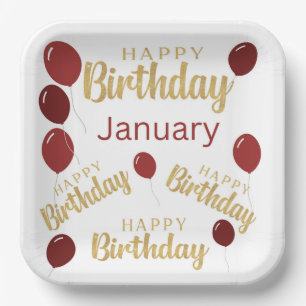 Happy birthday January birthdays  Paper Plate