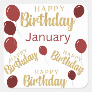 happy birthday January birthdays Sticker