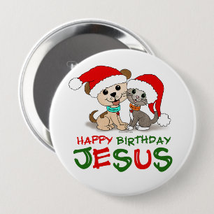 Happy Birthday Jesus 10 Cm Round Badge