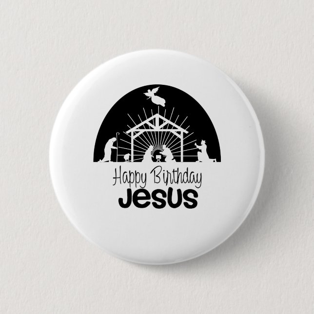 Happy Birthday Jesus 6 Cm Round Badge (Front)