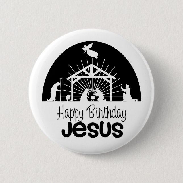 Happy Birthday Jesus 6 Cm Round Badge (Front)