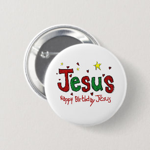 Happy Birthday Jesus 6 Cm Round Badge