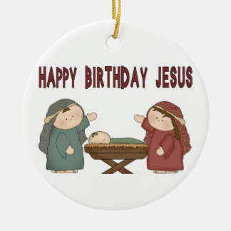 Happy Birthday Jesus! Ceramic Tree Decoration