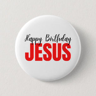 Happy Birthday Jesus Christmas 6 Cm Round Badge