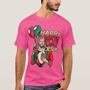Happy Birthday Jesus Christmas Celebration Design T-Shirt